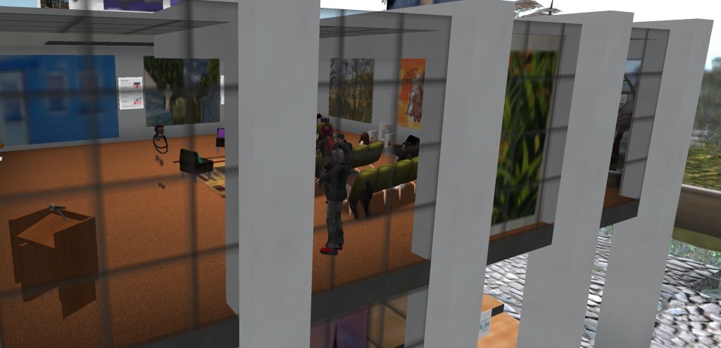 view of the classroom through the windows.